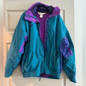 Vintage 80’s Columbia Bugaboo Ski Jacket Teal / Fuchsia / Purple
